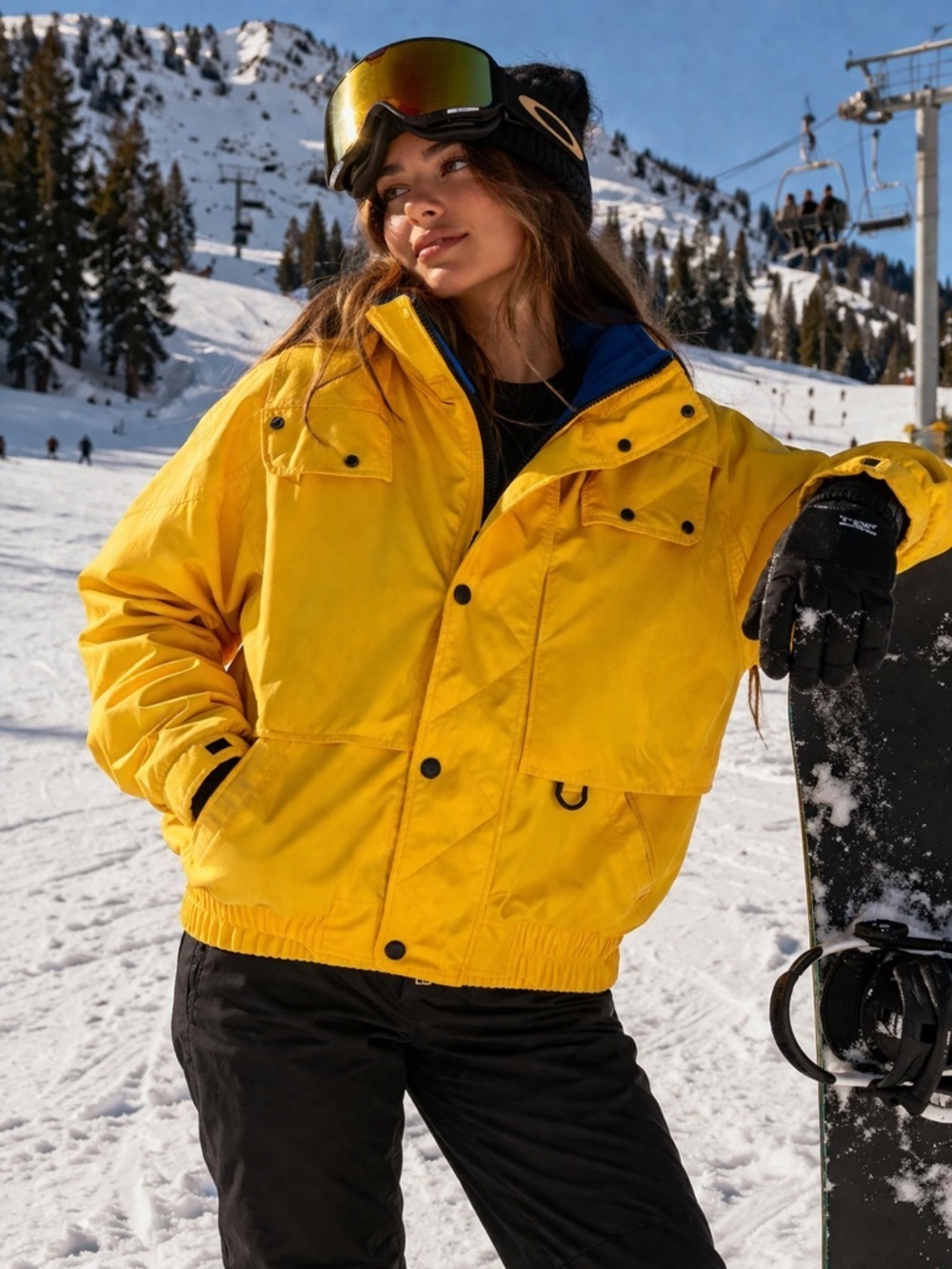 Vintage Alpine Racing Team Ski Jacket Yellow Medium Retro Ski Coat